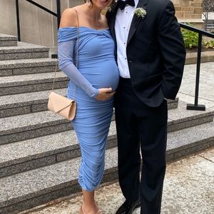 Club L London Blue Maternity Midi Dress